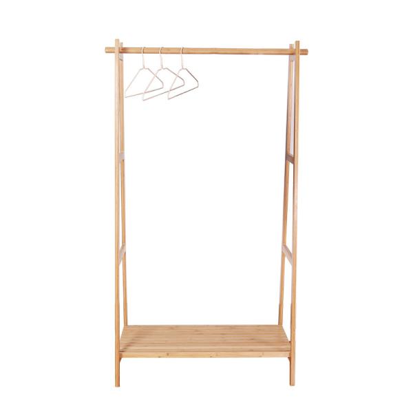 Non-folding Rack Modern Design Bedroom Clothes Organizer Strong Bamboo Clothes