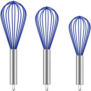 Antiscratch Whisk Kitchen Utensil , Stainless Steel Beater Ergonomic Design