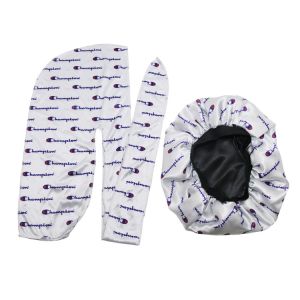 Customized Luxury Satin Silky Durag And Matching Bonnet