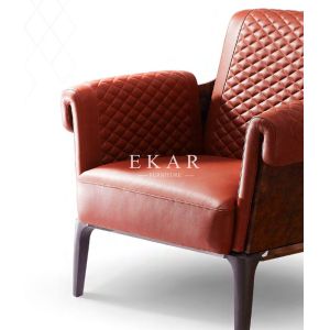 Modern Leather Relaxing Italian Design Armchair Upholstered Chair W006SF11A