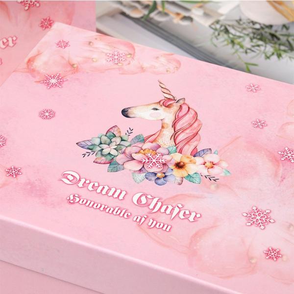 Unicorn Design Paper Cookie Boxes Biodegradable Material With Customized Printing