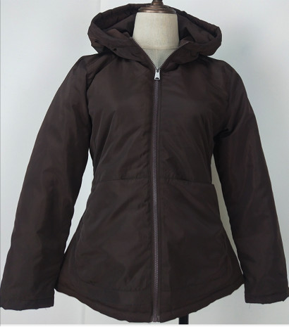 Buy Polyester Black Ladies Light Padded Jacket Fix Hoody Microfiber Padding at wholesale prices