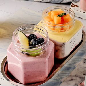 180ml 215ml Hexagon Transparent Plastic Pet Jar For Food Packaging Recycling