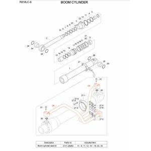 R210 R215 Excavator Hydraulic Oil Cylinder Steel Pipe Tubing Pipe Cylinder