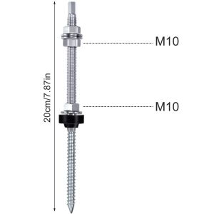 SUS304 Double End Dowel Screw for Metal Roof M10 Double Thread Tapping Hanger