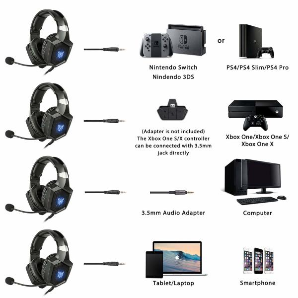 Noise Canceling 117dB 2.2m ONIKUMA K8 Wired Gaming Headset
