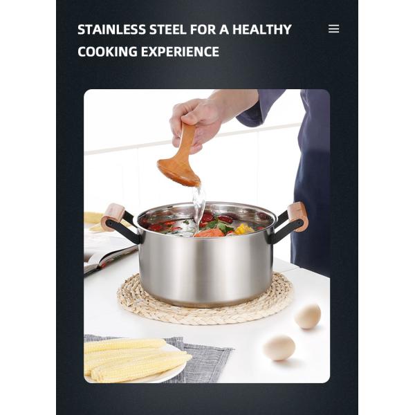 Factory Direct 3 Pieces Cooking Pot Set Kitchen Wares Set Pots And Pans Cookware Sets Cooking With Wooden Handle