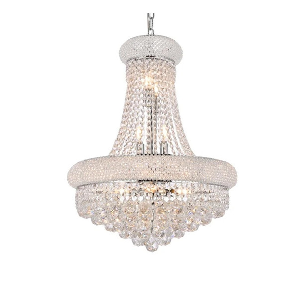 Buy Gold Chrome Crystal Metal E14 Dimmable Empire Chandelier For Luxury Villa at wholesale prices