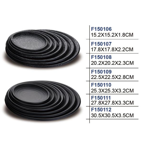 Buy Temperature Resistant and Durable Matte Black Dinnerware Plates with Melamine at wholesale prices