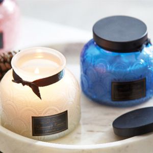 Lace Pattern Glass Soy Candle Jar Natural Soy Wax Candles