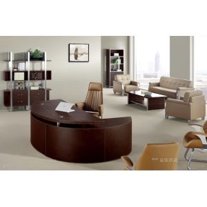 luxury office executive leather curved table/luxury leather office arched