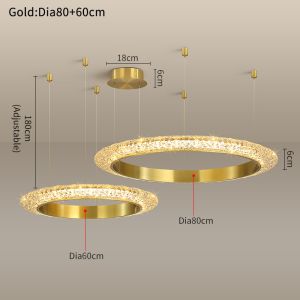 Luxury Crystal Chandelier For Living Room Round Creative Design gold pendant