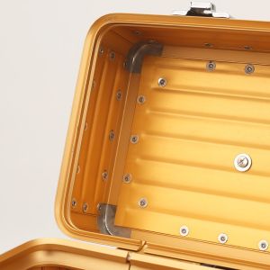 Aluminum Carry Case Molded Hard Box Gold Empty