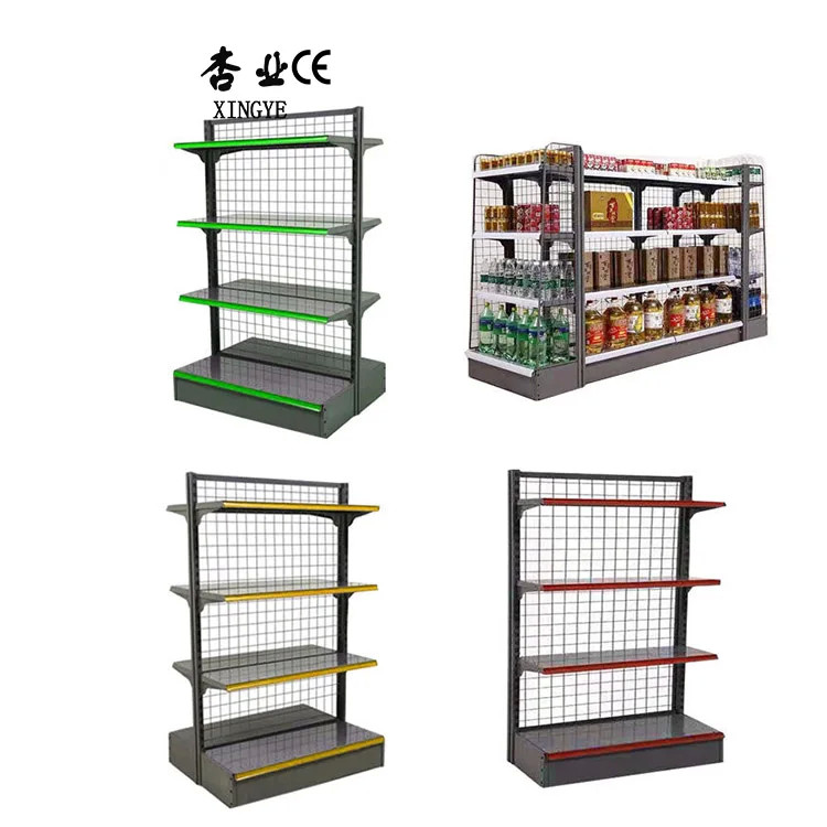 Quality Factory Customized Color Size Double-sided Supermarket Shelves Grid Shelf for sale