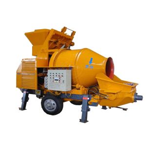 Forced Electric Engine Mobile Concrete Mixer With Pump For Housing Construction