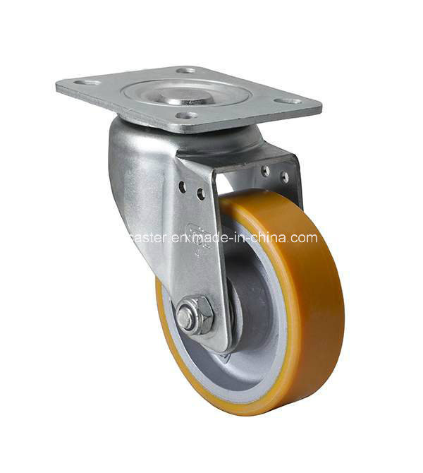 Edl Medium 4mm 300kg Plate Swivel TPU Caster Wheel 6714-86A for Industrial Equipment
