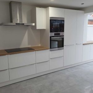 Custom White Simple Style Kitchen Cabinets Matt Melamine Kitchen Cabinets