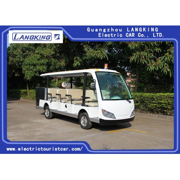 Buy Cool 11 Seats Cargo Electric Sightseeing Vehicle With Small Toplight 72V 7.5KW at wholesale prices