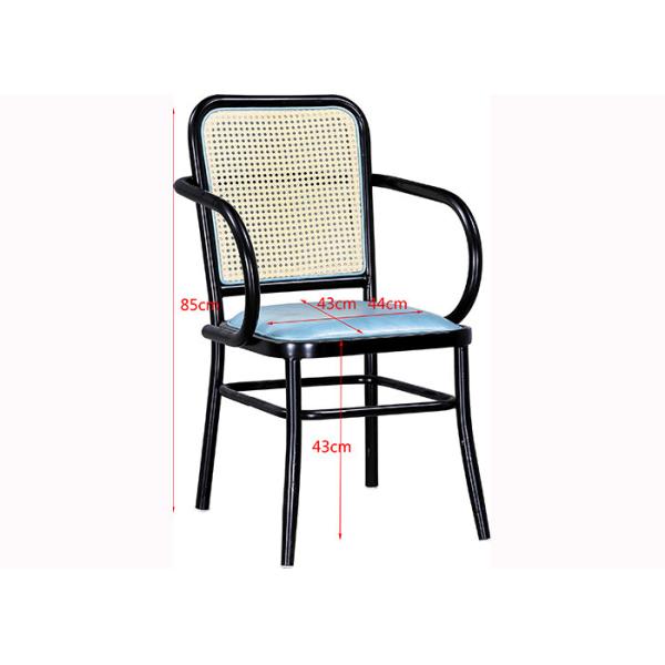 Buy Iron Pipe Frame 85cm 44cm Rattan Upholstered Cafe Chairs at wholesale prices