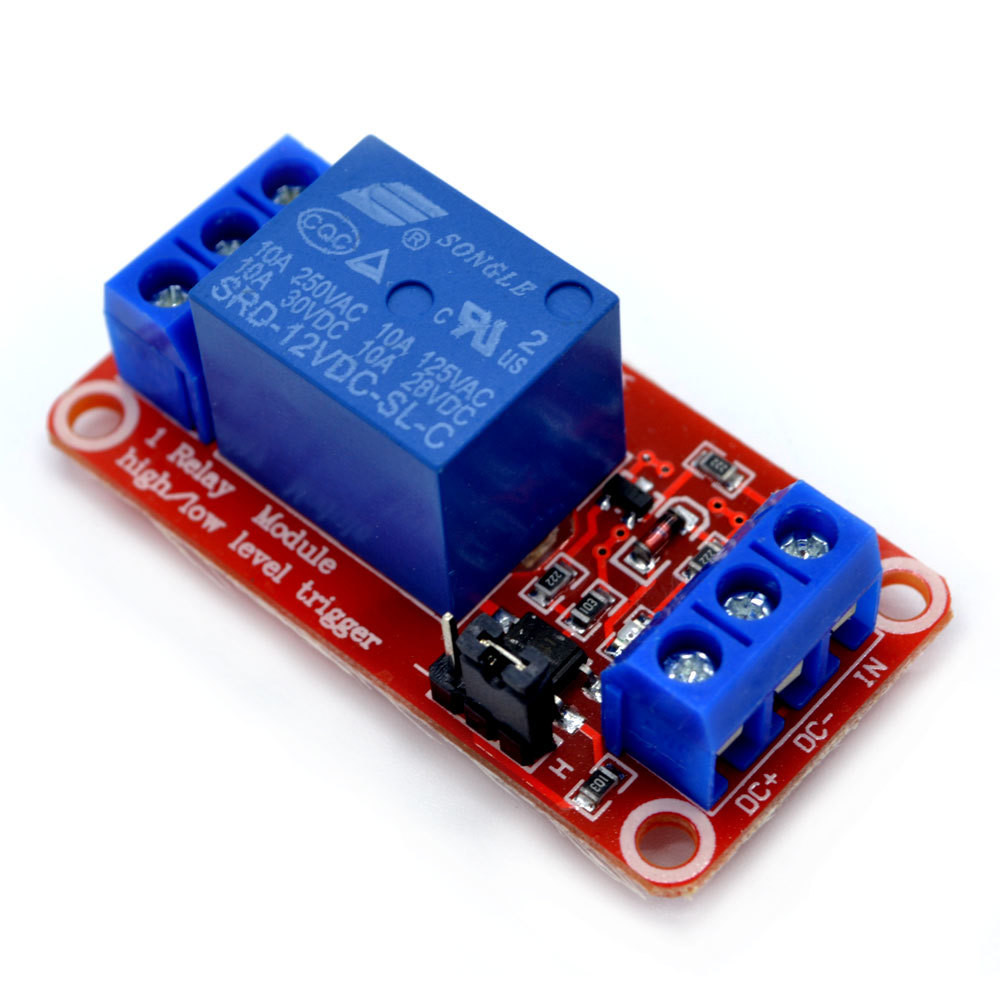 Contact Load 12V 1 Channel Relay Module with Optocoupler Isolation on Red PCB