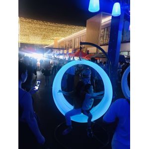 Amusement Facility Glow Led Swings With Hanging Frame