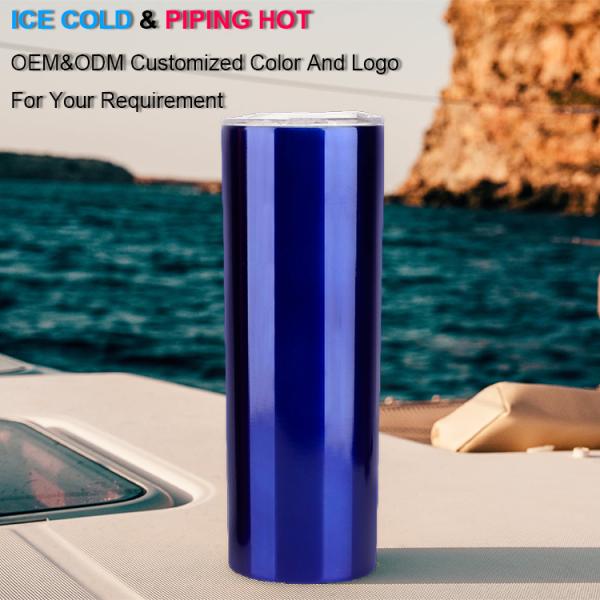 2020 Factory WeVi Double Wall Vacuum Insulated Stainless Steel 20oz Travel Skinny Straight Cup With Straw