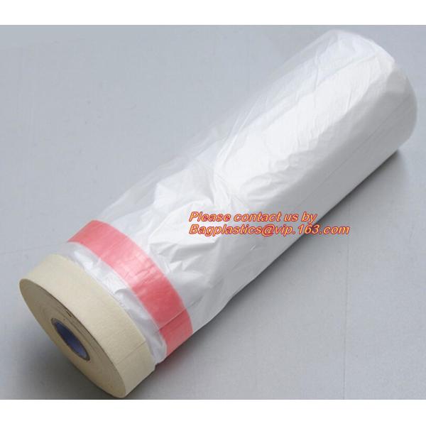 43.3 inch roll Plastic Pre-taped Masking Film, Drop cloth, masker roll for Car