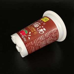 55mm Bottom Plastic Yogurt Cup 350g Sealing Film 12 Oz Ice Cream Cups With Lids