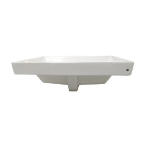 Countertop Basin Ceramic White Glazed Rectangular Wash Basins Bathroom Hotel