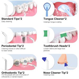 Commercial Countertop Water Flosser Quiet Design With 12 Multifunctional Tips