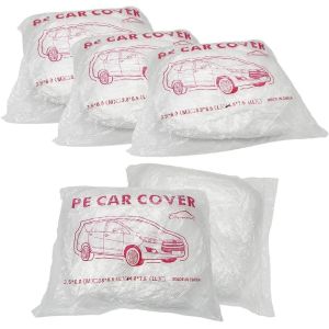 Disposable Car Covers，12.5 x 21.7ft Universal Clear Plastic Car Cover，Disposable
