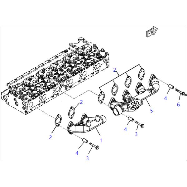 6745-11-5110 6745-11-5210 Exhaust Manifold KOMATSU Excavator Spare Parts For PC300LC-8