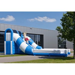 Blue / White Tunnel Commercial Inflatable Slide Safety Giant Inflatable Slide