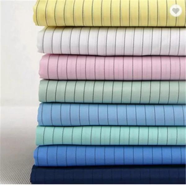 Uniforms Esd Clothing Material 100% Polyester Plaid Electrically Conductive