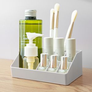 Simple Trapezoidal Plastic Makeup Organizer Box Office Table Finishing