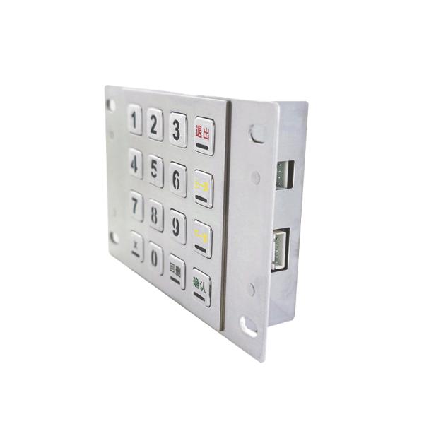 4x4 16 Keys 304 Stainless Steel Metal Numeric Keypad with Backlight Self Service Kiosk Keypad