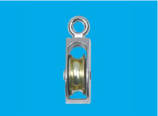 nickle plated fixed eye us type pulley with single wheel