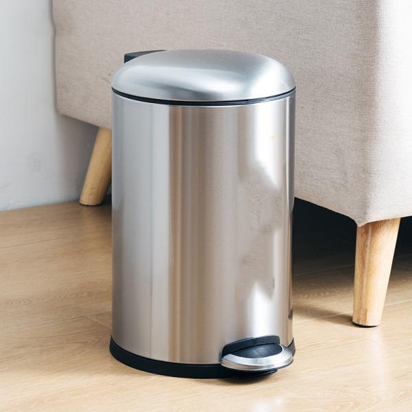 Bathroom Clamshell Pedal Trash Can Stainless Steel Trash Can With Foot Pedal