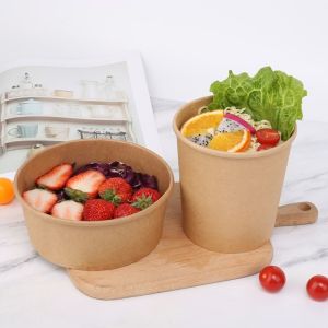 China Packing Eco-Friendly Wholesale Lunch Takeout Disposable Paper Soup Salad Bowl on sale