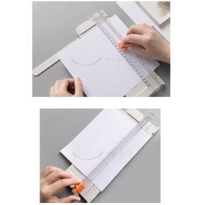 Blue Mini Slide Paper Cutter with Ruler Cutting Thickness 10 Sheets of 80g