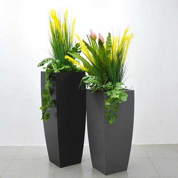 Buy Waterproof Stainless Steel Flowerpot Anodized Customized Large Metal Flower Pots at wholesale prices