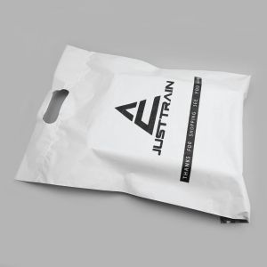 7x12in white poly mailers with die-cut handle,die cut handle bags, handle