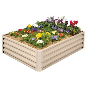 5ft 14.5lbs Raised Metal Garden Bed For Vegetables