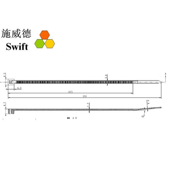 Length 150mm Strip Nylon Cable Tie Width 3.6mm Black Plastic Ties