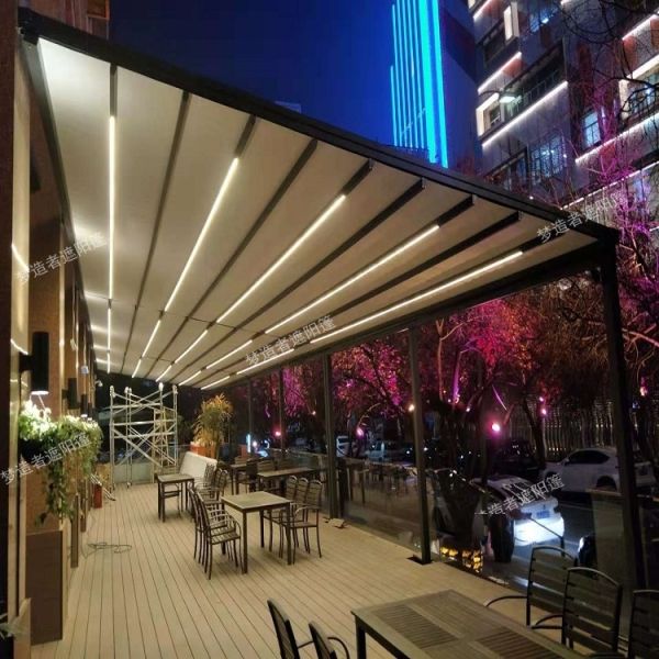 Industrial-Grade Aluminum Patio Cover UV-Resistant Polyester Canopy Commercial