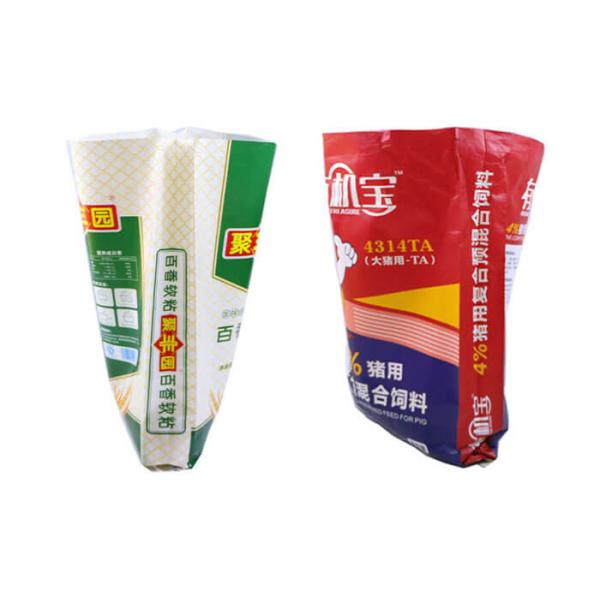 Custom Printed Woven Polypropylene Feed Bags Double Stitched Single Folded