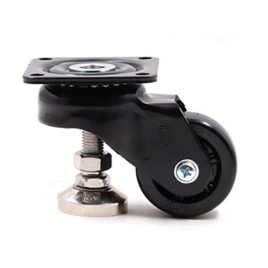 China Black PA6 Heavy Duty Adjustable Caster Wheels 670kg Easy Moving on sale