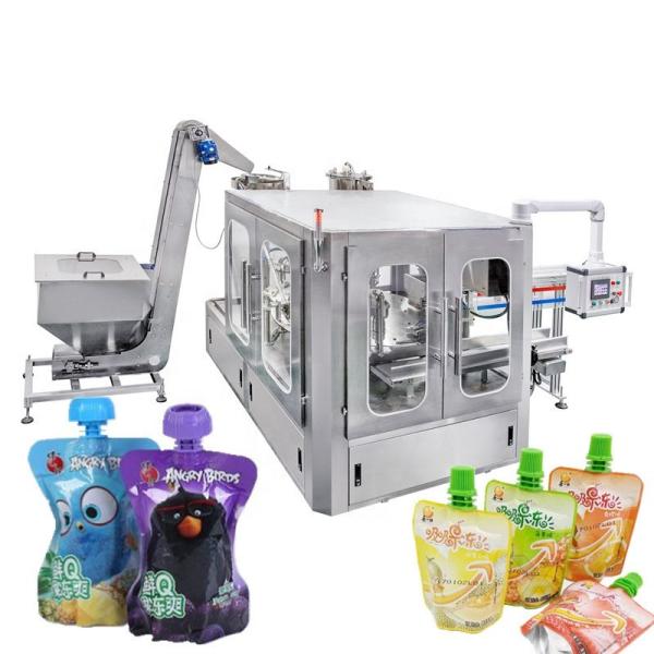 Automatic 4 Nozzles Stand Up Pouch with Spout Liquid Filling Capping Machine for