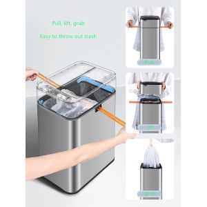 50l Motion Automatic Trash Bin Garbage Can Self Sealing Sensor Trash Can with