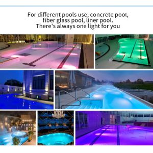 Stainless Steel Underwater Pool Lights , RGB Inground Swimming Pool Light